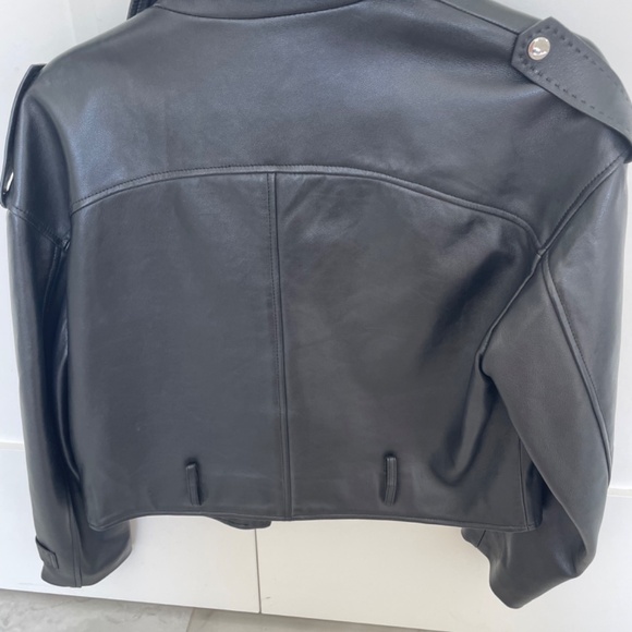 Maje Cropped leather biker jacket - Picture 2 of 4